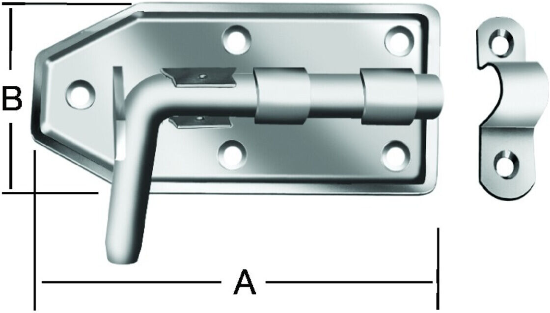 VORMANN Bolzenriegel mit Schlaufe, gerade, 160X65 Stahl, feuerverzinkt (000109160ZF)