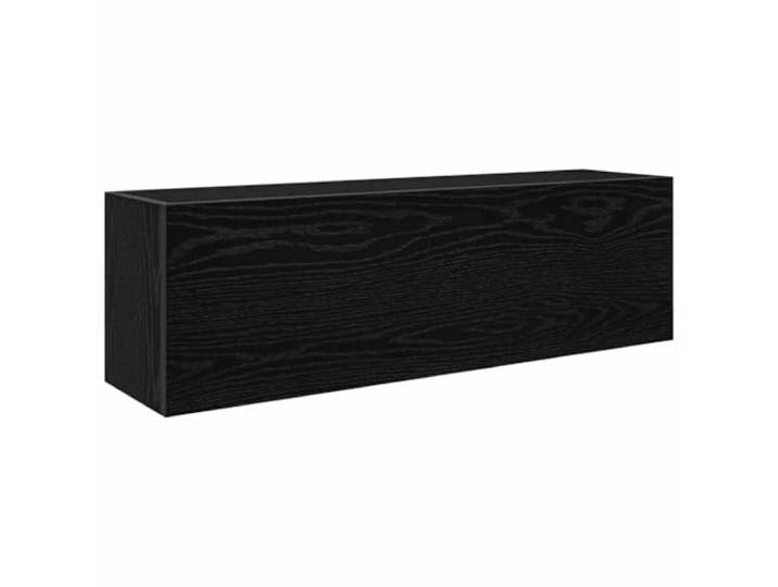 WEMYUFURN Bad-Wandschrank Schwarz 100x25x30 cm Holzwerkstoff Gasdruckfeder, links oder rechts montierbar, sanftes Öffnen, zeitloses Design, vielseitig einsetzbar