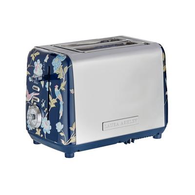 Laura Ashley – 2 Toastschlitze-Toaster, 7 Stufen, Brötchenaufsatz, Auftaufunktion, einstellbarer Bräunungsgrad – Elveden Marine Design von VQ