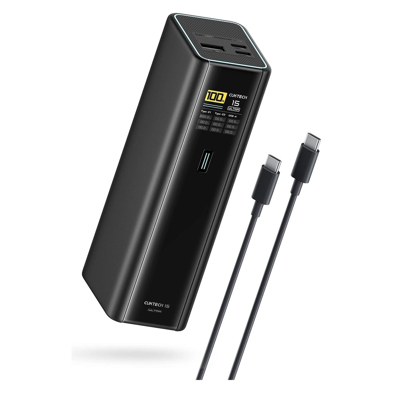Cuktech Powerbank PB200U 210 W 20000 mAh 2x USB-C + USB-A (20000 mAh, 210 W, 210 Wh) (PB200U black)