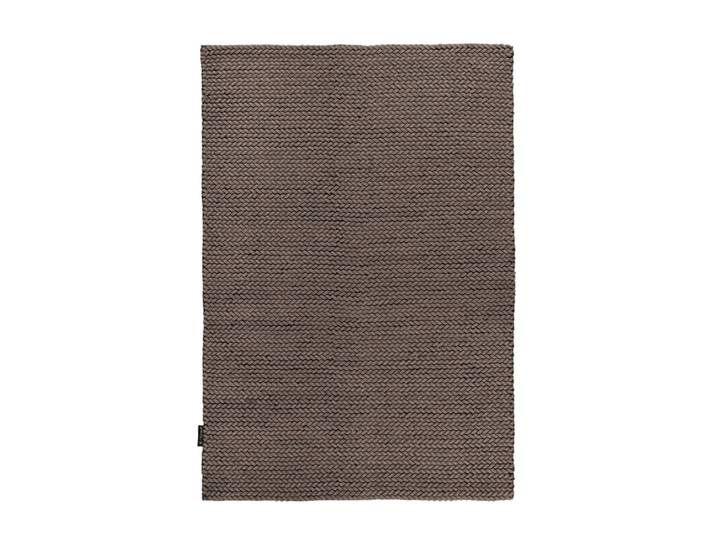 Tapis tressé main en laine taupe 120x170 cm