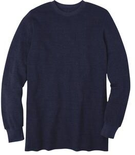 Men's Big & Tall Heavyweight Thermal Underwear Crewneck Tee by KingSize in Navy (Size 6XL) Long Underwear Top