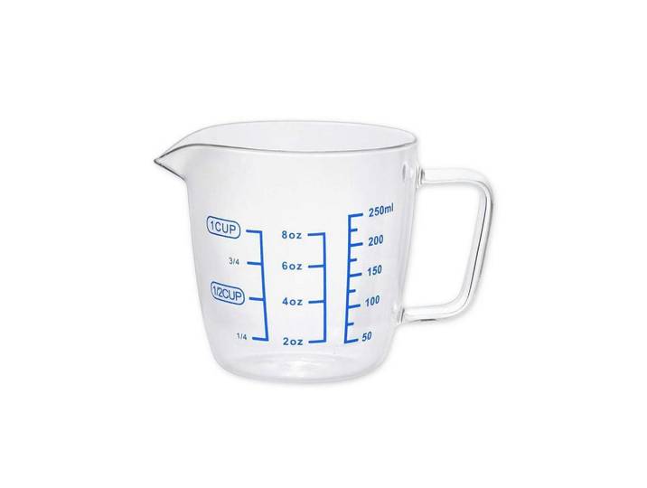 Messbecher aus Glas 250 ml mit Skala, Transparent, Backen & Backzubehör, Messbecher