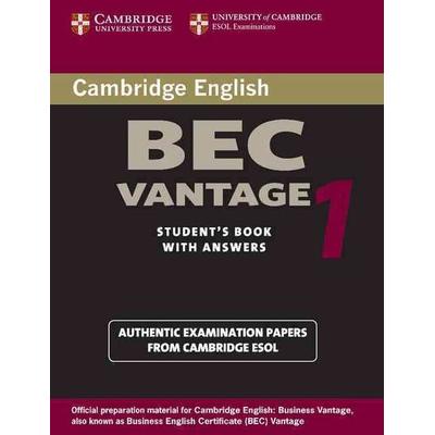Cambridge Bec Vantage 1: Practice Tests from the University of Cambridge Local Examinations Syndicate, Taschenbuch von University of Cambridge Local