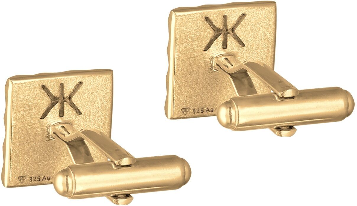 Manschettenknöpfe KUZZOI "Manschettenknopf Klassisch Pyramiden Design 925 Silber" Gr. 29, gold, Manschettenknöpfe, Herren, Blacklist, Silber 925 (Sterlingsilber), Manschettenknöpfe, B:9mm