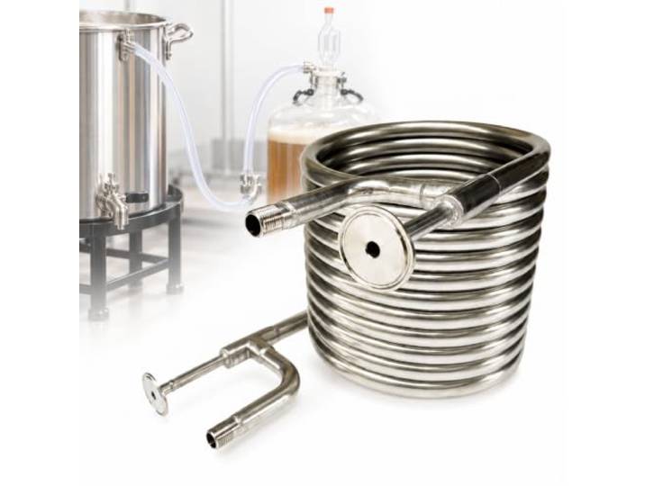 Gegenstrom-würzekühler, Edelstahl-bierkühlspirale, 9,45 M Langer Zweikanal-bierkühler Für Hobbybrauer Mit 3/4 - Und 1/2 -gewindeanschlüssen, Für Heimbrauen Und Extraktbrauen
