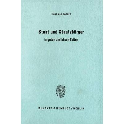 Staat und Staatsbürger, Taschenbuch von Hans Boeckh, Duncker & Humblot, 978-3-428-03526-7