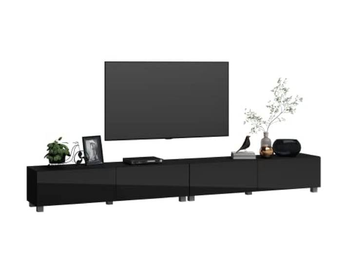 4housedesign® TV Board Lowboard Hängend Fernsehschrank tv Sideboard Wohnzimmer Lowboard Wohnzimmer fernsehregal tv Board Hängend tv Shrank tv 55 Zoll - TV Lowboard Schwarz 240cm
