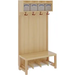 Komplettgarderobe mit einfacher Ablage inklusive Boxen