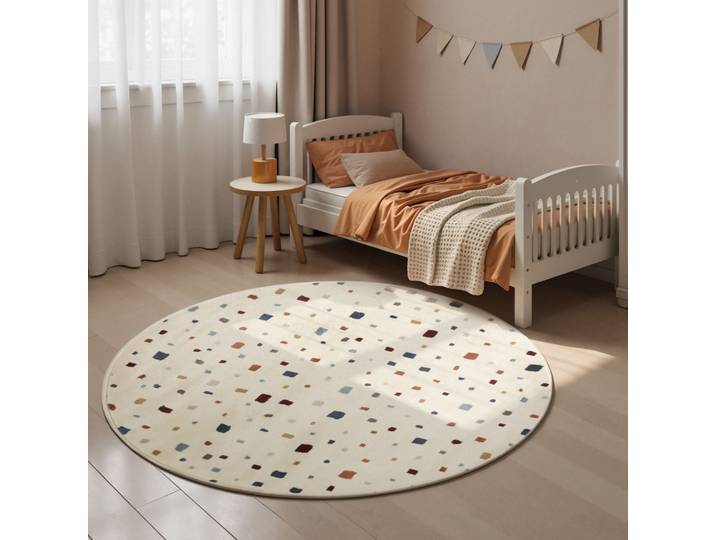 Kinderteppich HANSE HOME Funny Squares , beige (creme multifarben), H:10mm Ø:160cm, Polypropylen, Teppiche, Kinderteppich, Pflegeleicht, Weich, Kinderzimmer, Spielteppich, Spielunterlage