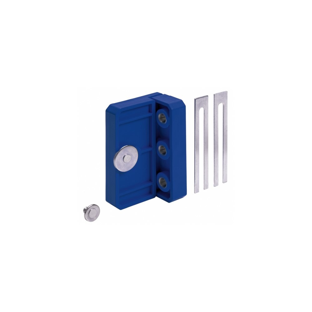 Hettich Verbindungsbeschlag-Ankörnlehre BlueJig, für Rastex 15,Bohrm.24mm Bo.st. 15- 22mm,Ø Abgreifst. 15 + 25mm 9079402