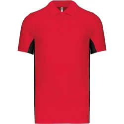 Kariban Unisex 2-farbiges Piqué Polo 'Flag' K232 red/black S