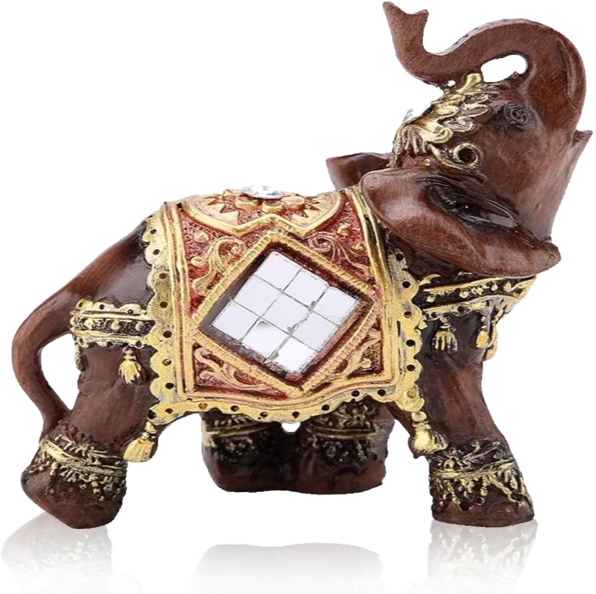 Allecto Feng Shui Olifant Standbeeld - Houtnerf Sculptuur voor Desktop Decoratie