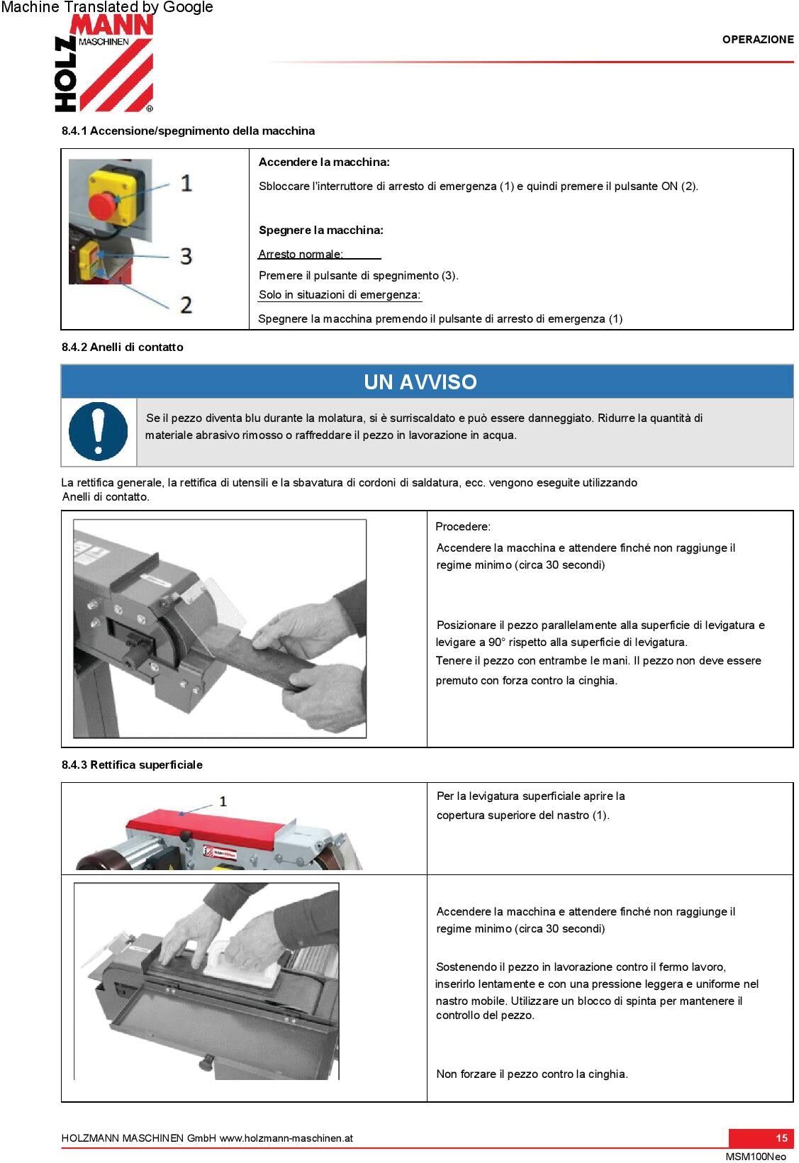 Holzmann MSM100NEO Levigatrice a nastro per Metalli, 400V