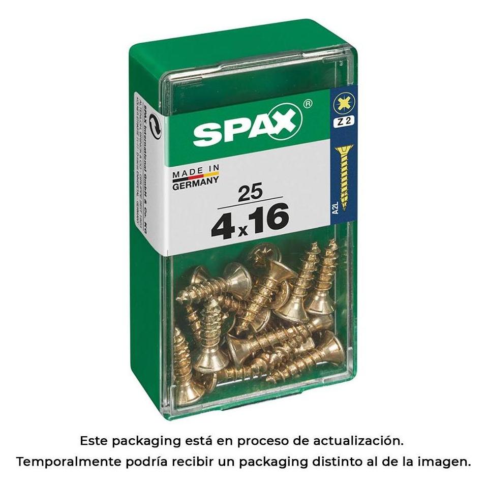 Spax Box 25 unit. cab wood screw. flat yellox 4,0x16mm (25 Schrauben pro Stück) (49327844)