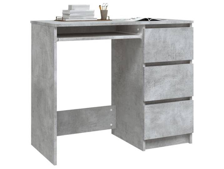Bureau Informatique - CLOUD - Gris béton - 90x45x76 cm - Bois d'ingénierie LL84935