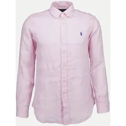 Leinenhemd mit Logostickerei Rosa XXL