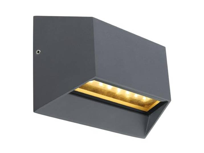 Außenleuchte Fassadenlampe Wandlampe anthrazit Balkonleuchte Wandleuchte, LED 12 Watt 1093Lm warmweiß, BxHxT 7,5x18,7x8,2 cm