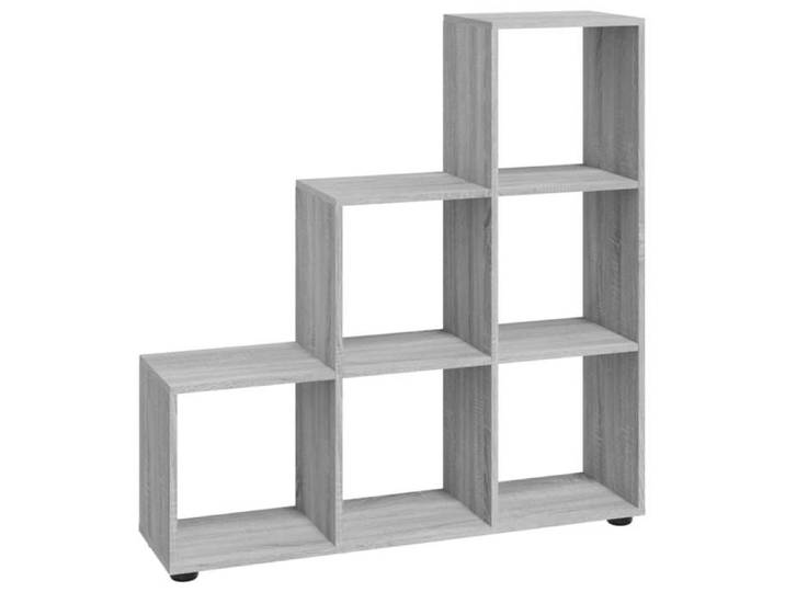 Gris Étagère Bibliothèque - bureau/Salon - Meuble de rangement - escalier Sonoma gris 107 cm - Bois d'ingénierie @EU159974