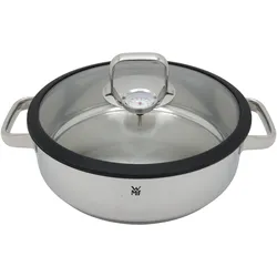 WMF Kochtopf Dampfgarer rund 28cm Glasdeckel Silikonrand Vitalis Edelstahl, Dampfgarer + Reiskocher, Silber