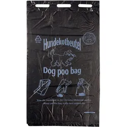 Hundekotbeutel, 3.000 Stück/ Karton, geblockt zu je 100 Stück schwarz, HDPE, PIR, PCR