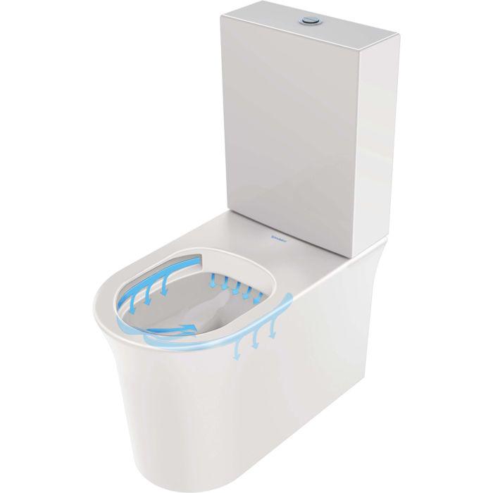 Duravit White Tulip Stand-Tiefspül-WC 2197092000 37x65cm, für aufgesetzten Spülkasten, für Kombination, weiß Hygiene Glaze