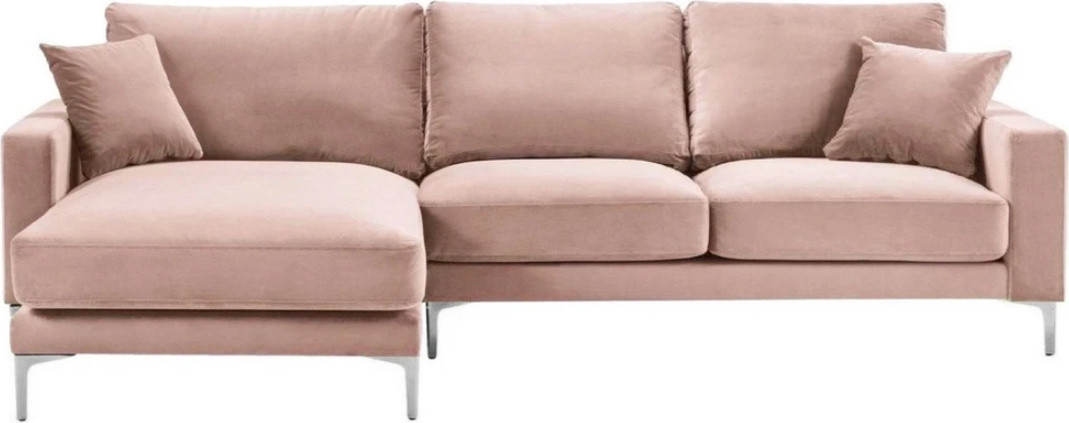 Kreative Möbel Chesterfield Hoekbank Rosa XXL Big Stoff