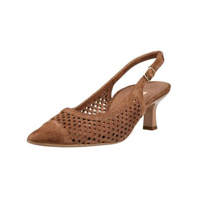 Slingpumps PAUL GREEN "Paul Green Pumps Leder", Damen, Gr. 37,5, Leder, nut, Schuhe Slingpumps