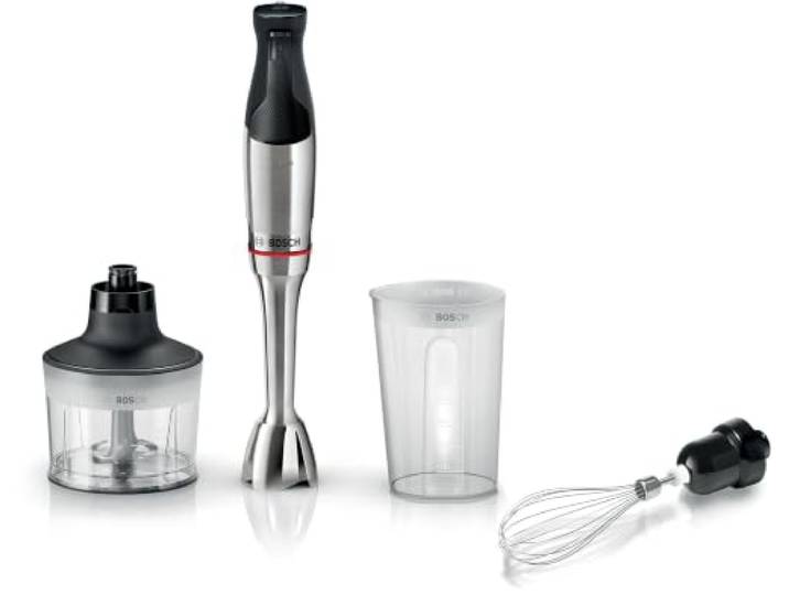 Bosch Serie 6 ErgoMaster MSM6M831 Stabmixer, 1200 W, Stahl, luftgekühlter Motor, 10 Jahre Garantie