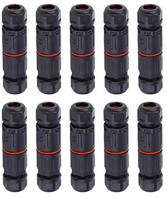 IP68 Waterdichte Aansluitdoos voor Buitengebruik - 10 stuks 3-pins connector