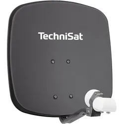 TechniSat DigiDish 45 mit universal twin LNB (Parabolantenne, 32.20 dB, DVB-S / -S2), SAT Spiegel + SAT Antennen, Grau