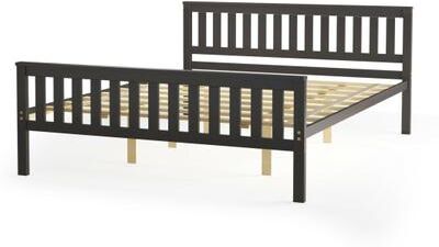 Costway Queen Wood Platform Bed with Headboard