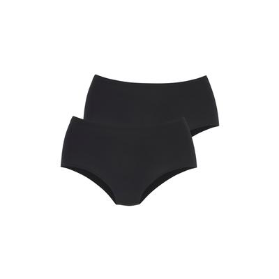Taillenslip LASCANA "Superstretch", Damen, Gr. L/XL, schwarz (schwarz 2x), Jersey, Obermaterial: 77% Polyamid, 23% Elasthan, unifarben, Unterhosen Taillenslip, nahtlose Verarbeitung, leichte Mikrofaserqualität