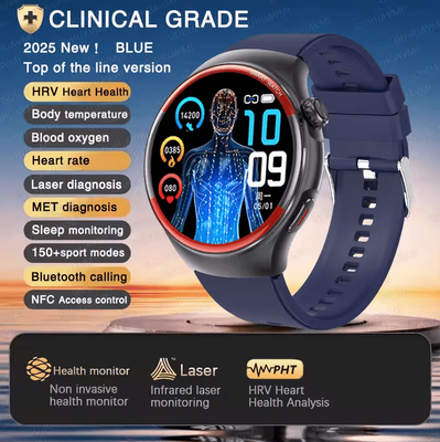 Inspire Curations Laser Health Monitoring Smartwatch With Blood Pressure Tracker & Bluetooth Call blue