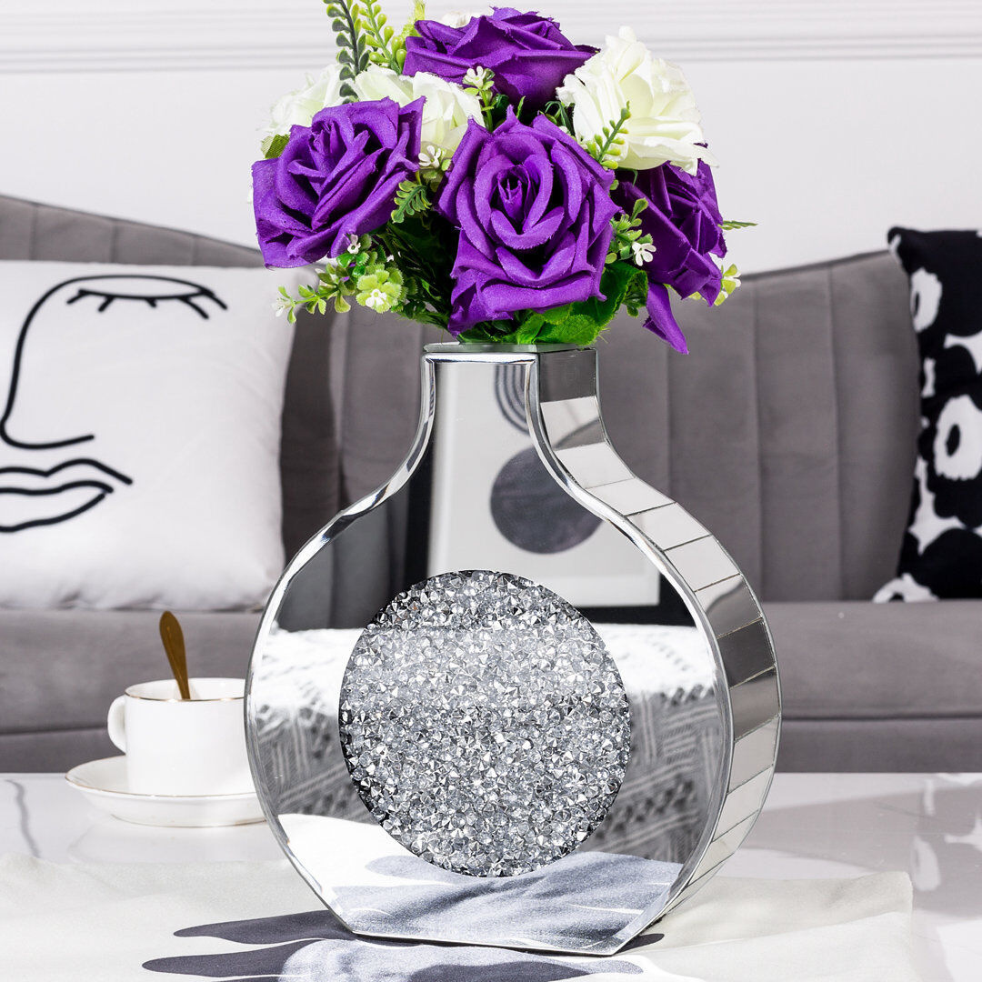 shyfoy Glass Table Vase 1 Silver 23cm H X 20cm W X 8cm D