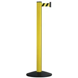 Via Guide, Absperrung, Gurtpfosten einfach D83xH970mm gelb Gurt schwarz/gelb Fuß VG