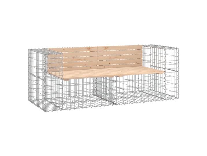 vidaXL Gartenbank aus Gabionen 184x71x65,5 cm Massivholz Kiefer