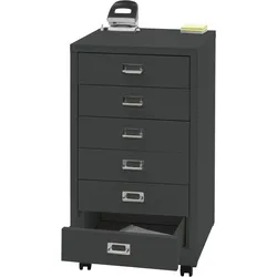 Rollcontainer MCW-L49, Schubladenschrank Stahlschrank Aktenschrank, Metall 75x40x41cm 6 Schubladen ~ dunkelgrau
