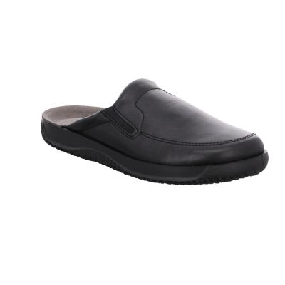 Hausschuh ROHDE "Soltau-H", Herren, Gr. 46, Textil, schwarz, Nappaleder, Basic, Schuhe Hausschuh, Pantoffel, Schlappen, Homeslipper mit Gummizügen
