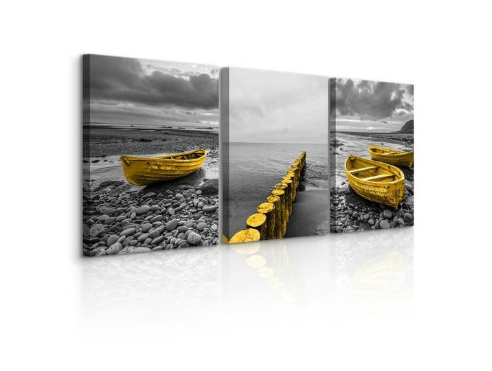 LEINWANDBILDER 3-es Set Boote Meer 3D