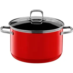 Silit Silargan Elegance Topf-Set 4-teilig Red, Pfanne + Kochtopf, Rot