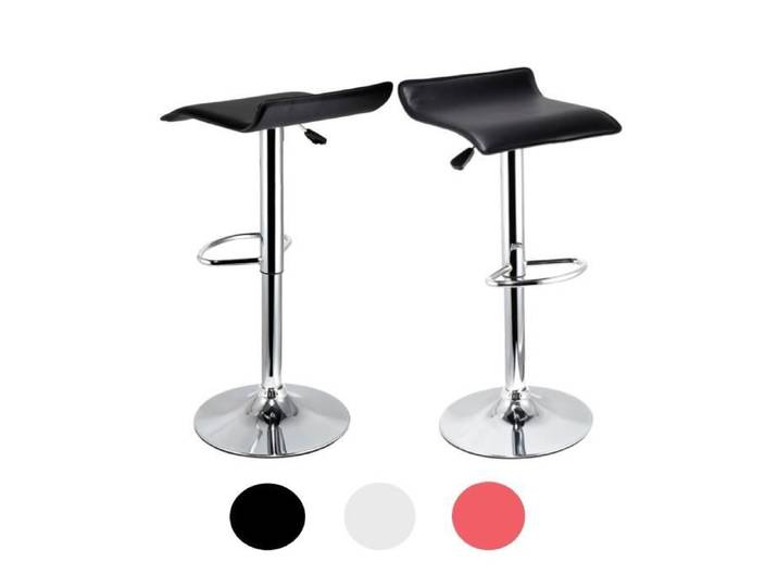 Tabouret de bar CIFUNZERO en similicuir style européen simple à plateau carré lot de 2 noirs