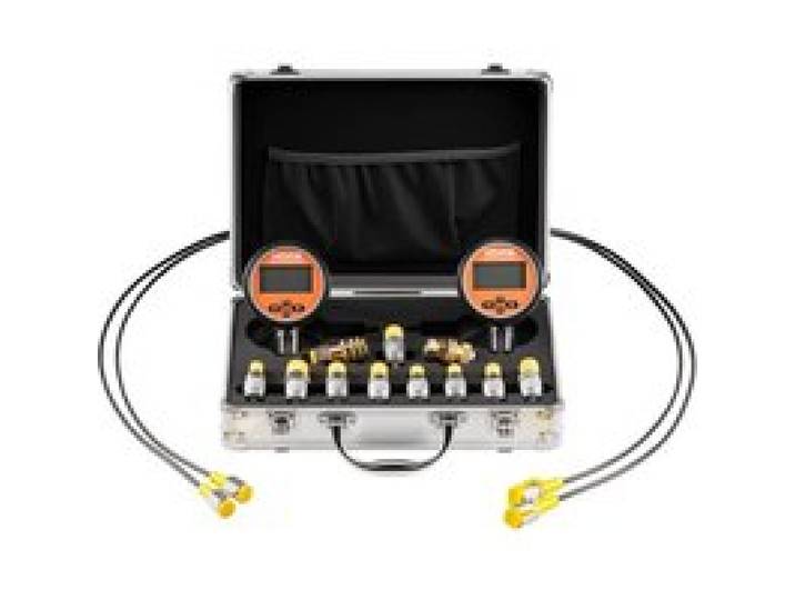VEVOR digitales Hydraulikdruck Testkupplungsset, 10000 PSI Druckmessgerät Manometer Tester mit 2 Messgeräten & 9 Testkupplungen & 2 Schnellkupplungen & 2 Schläuchen für Bagger Baumaschinen