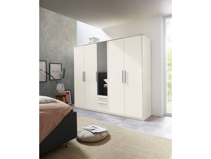 Kleiderschrank, Holzwerkstoff, Weiß, 231×195×54 cm, Modern, Priess
