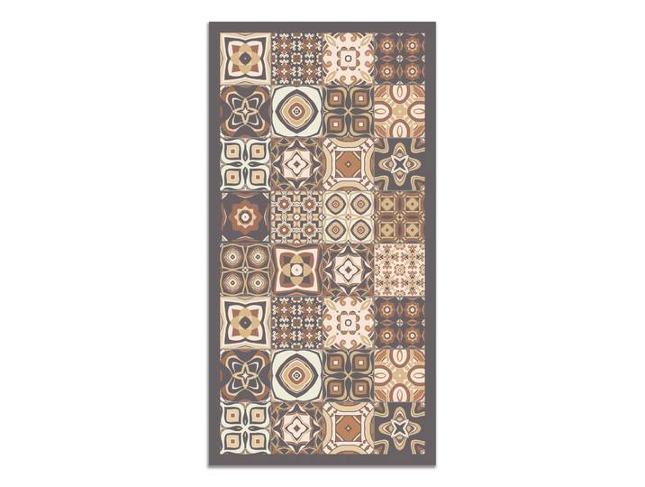 Tapis vinyle carreaux ciments marron 60x200cm