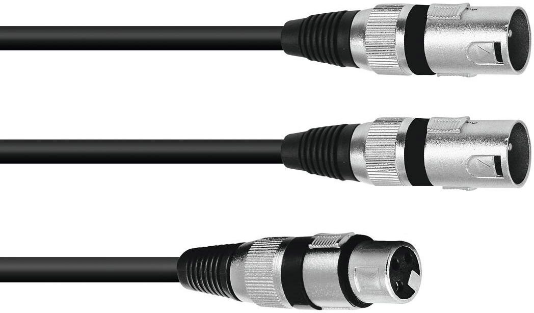 Omnitronic Adapterkabel Xlr(F)/2xxlr(M) 3m Sw
