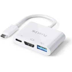 Purelink Premium Adapter USB-C - Multiport (USB-C, 3 Ports), Dockingstation + USB Hub, Weiss