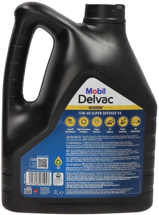 Motoröl MOBIL 157463 DELVAC Modern 15W40 Super Defense V4 4L