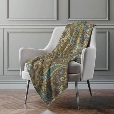 Addison Rugs Premium Machine Washable Paisley Sherpa Throw Blanket