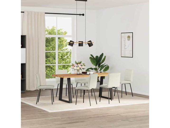 Chaise intérieure moderne Fauteuils de cuisine lot de 6 crème velours(10478）